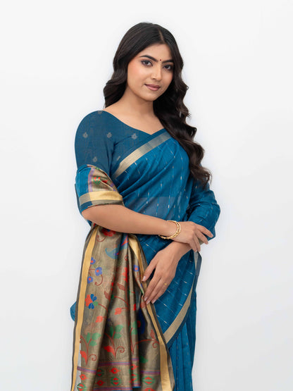 Blue Tissue Silk Saree