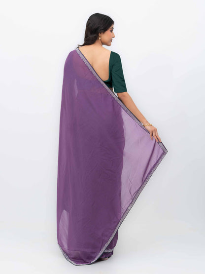 Purple Georgette Saree