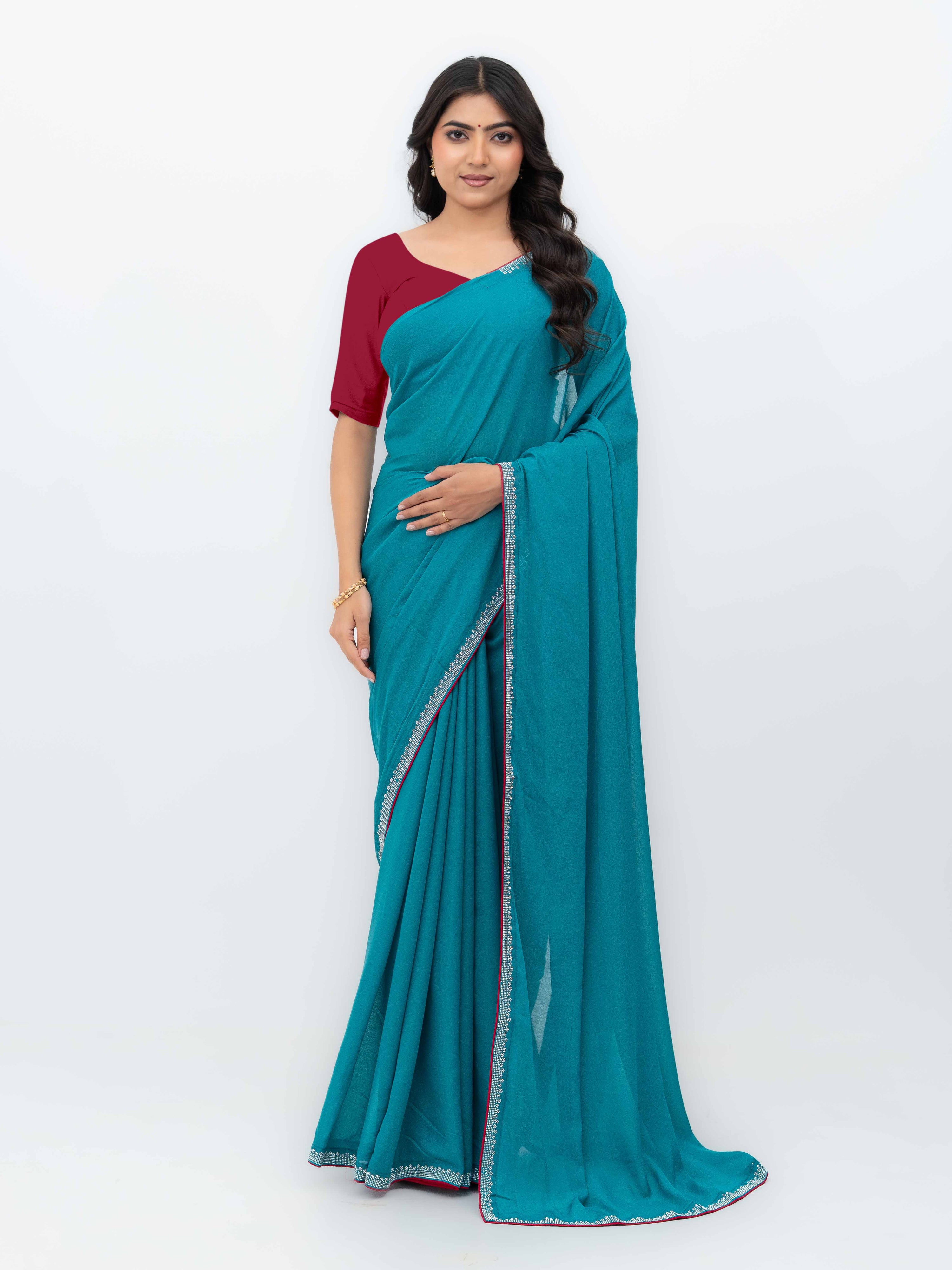 Sky Blue Georgette Saree