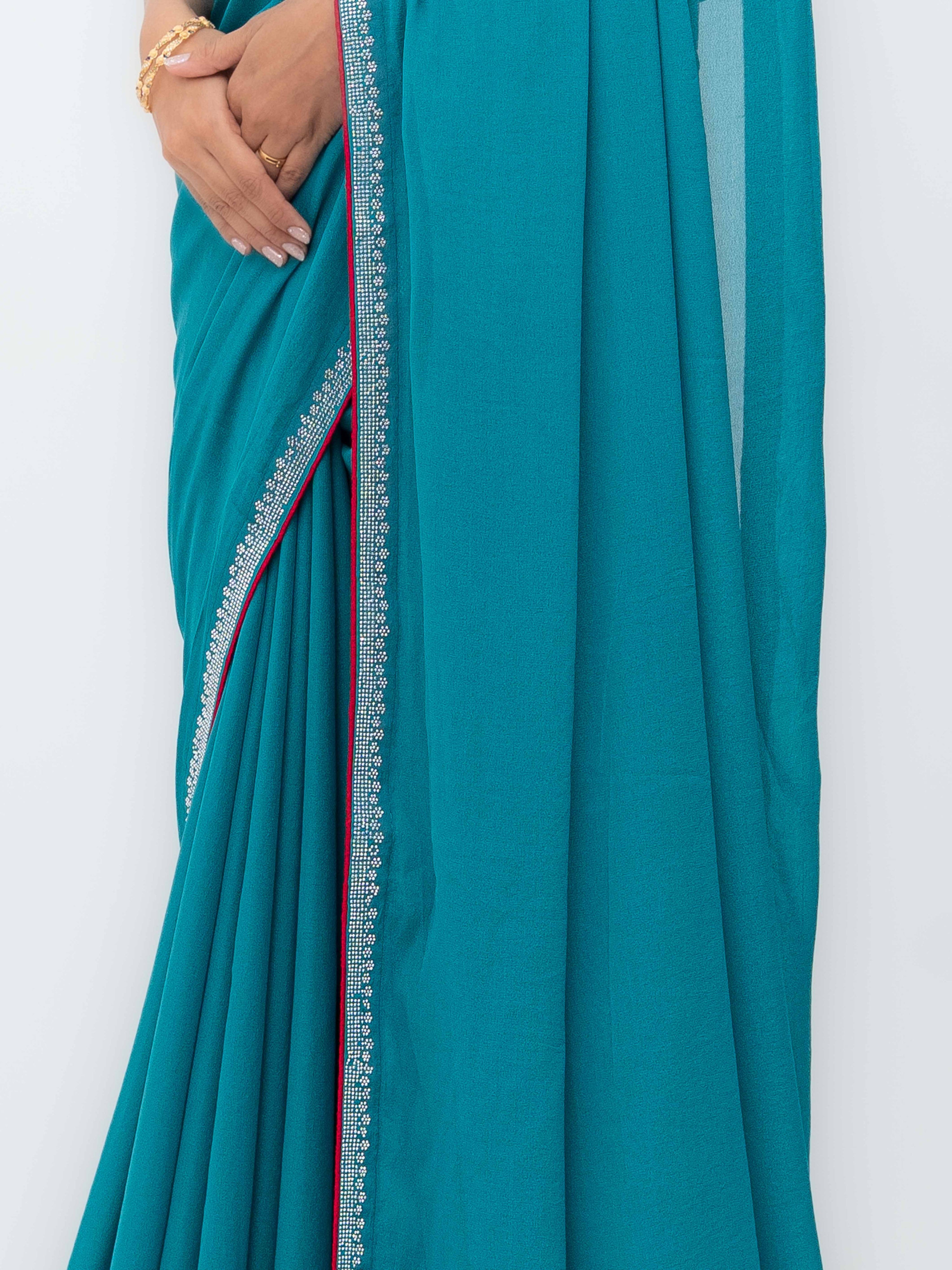 Sky Blue Georgette Saree