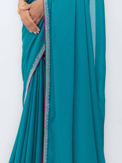 Sky Blue Georgette Saree