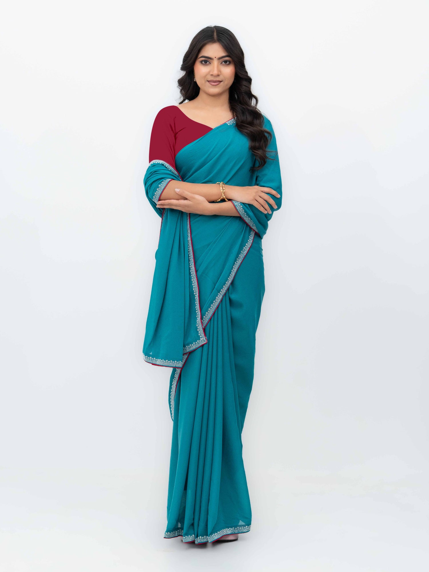 Sky Blue Georgette Saree