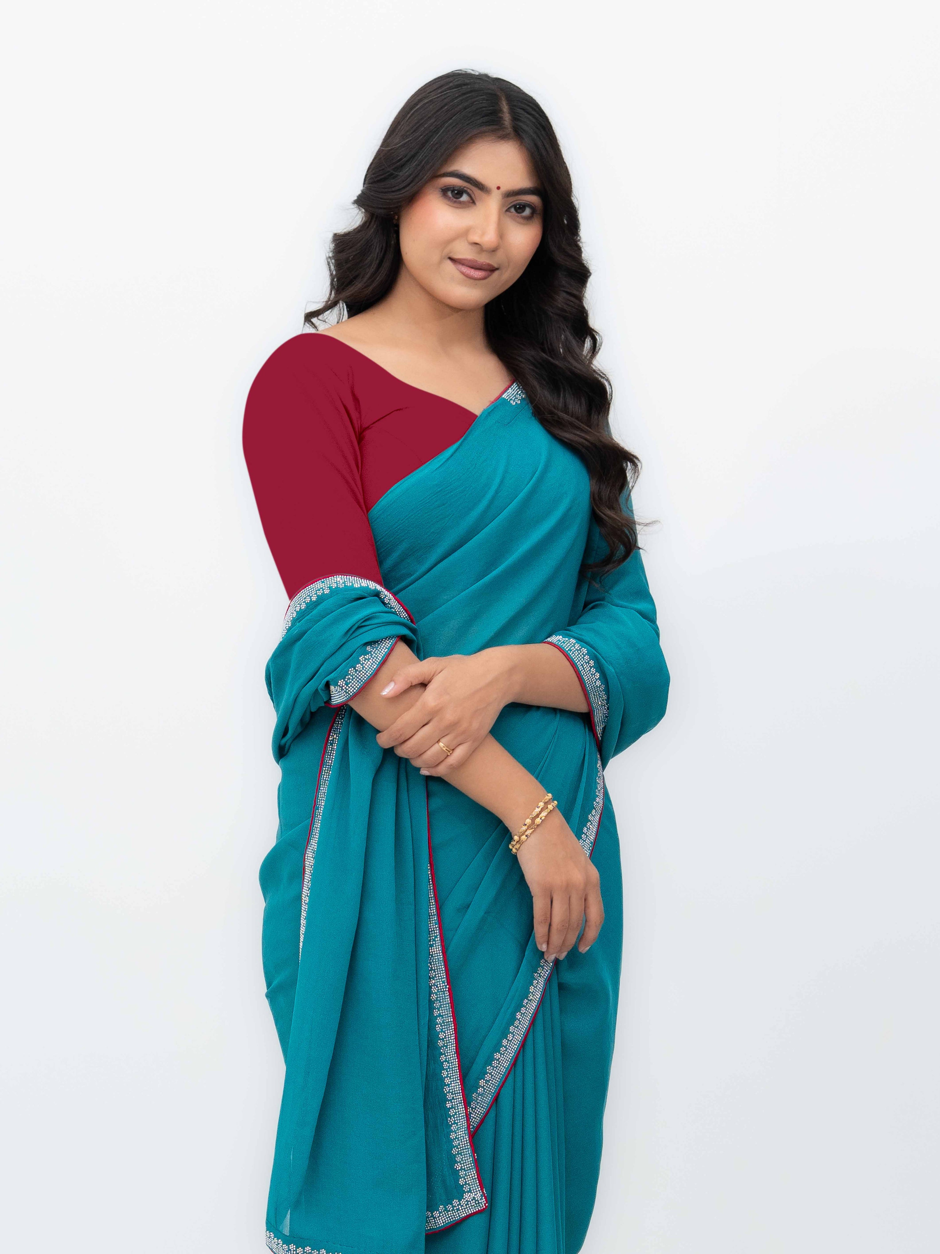 Sky Blue Georgette Saree