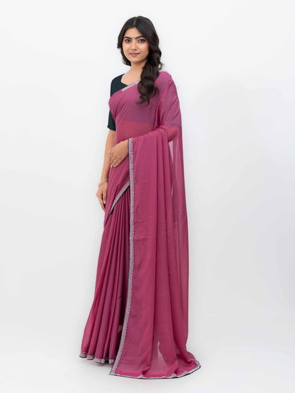 Rani Pink Georgette Saree