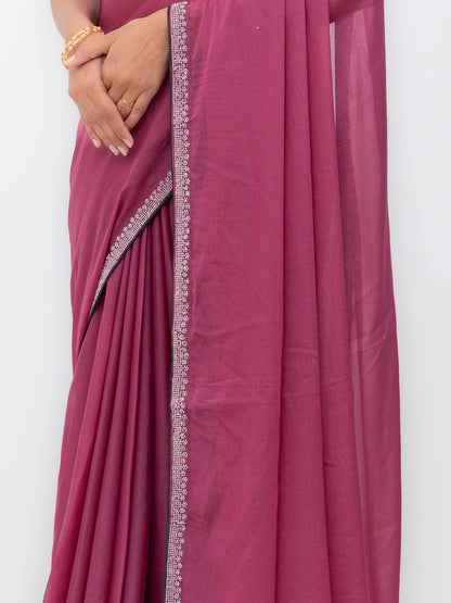 Rani Pink Georgette Saree
