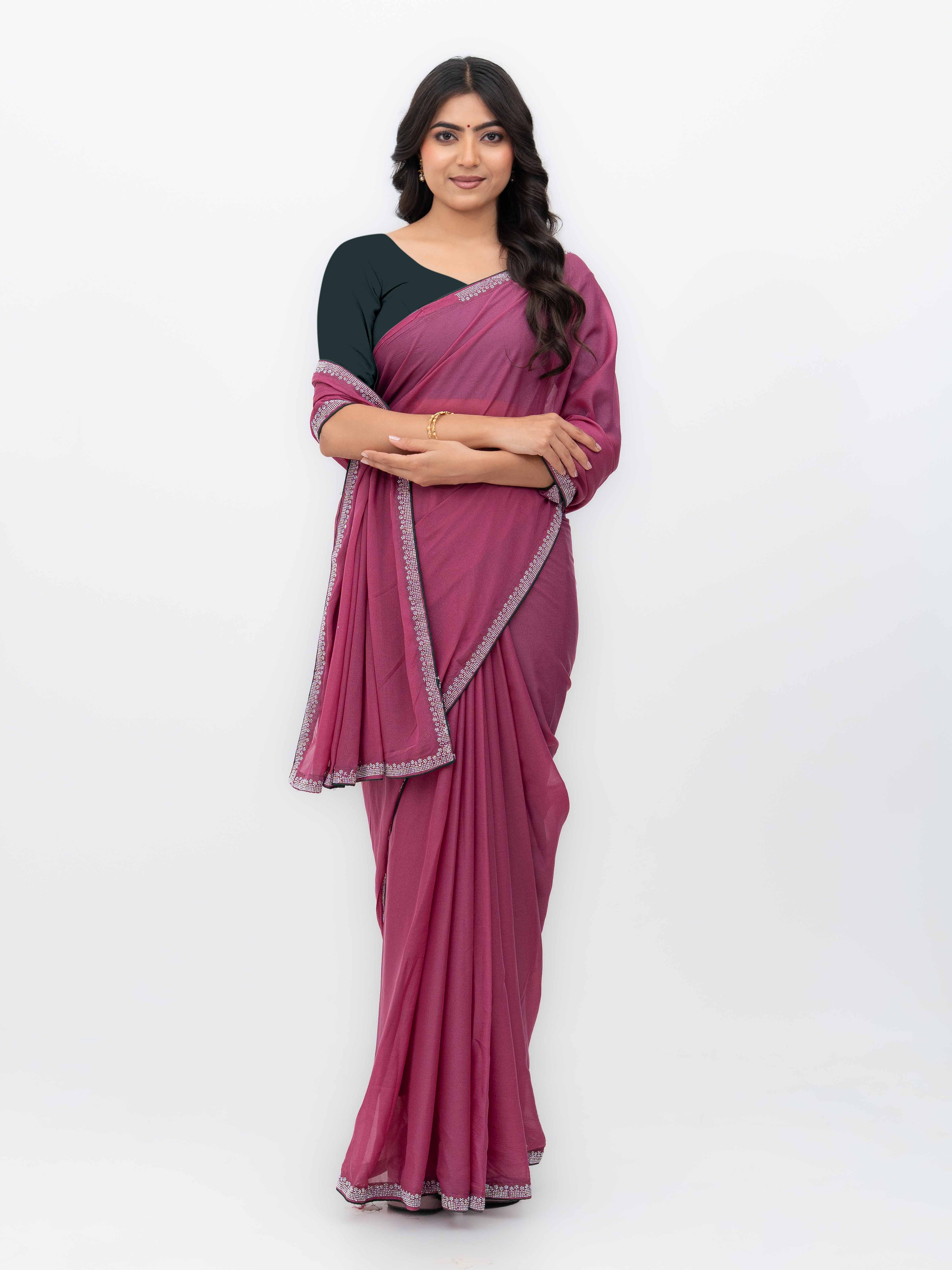 Rani Pink Georgette Saree