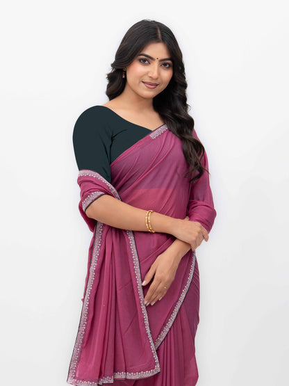 Rani Pink Georgette Saree