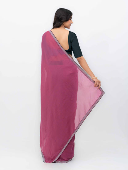 Rani Pink Georgette Saree