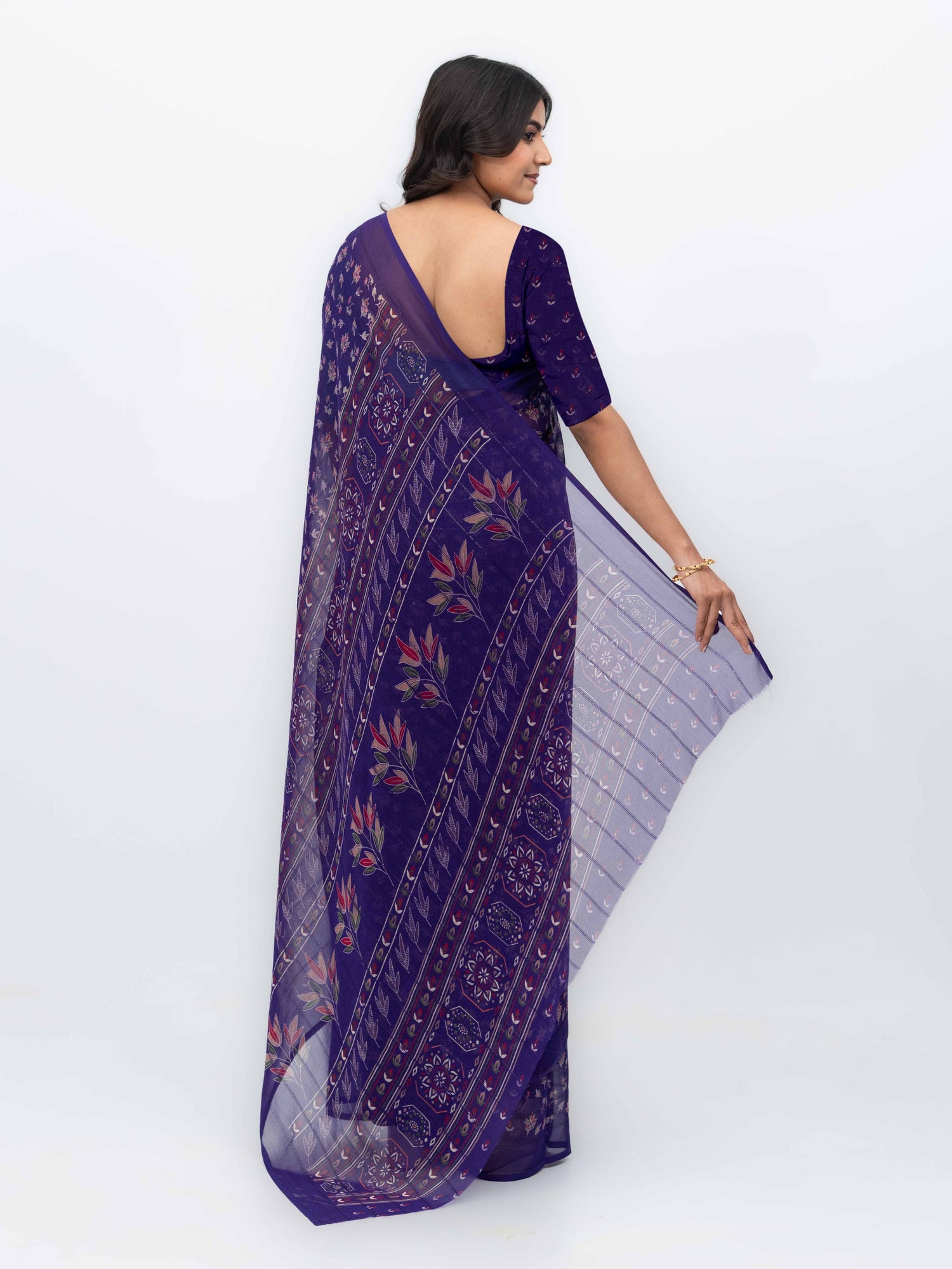 Purple Georgette Saree