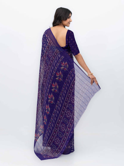 Purple Georgette Saree