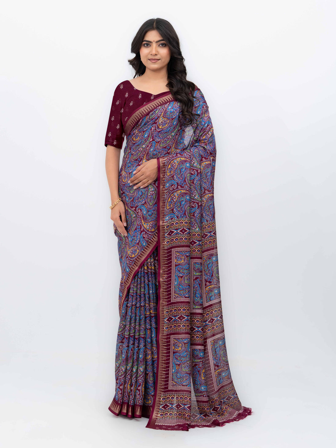 Maroon Soft Georgette Saree