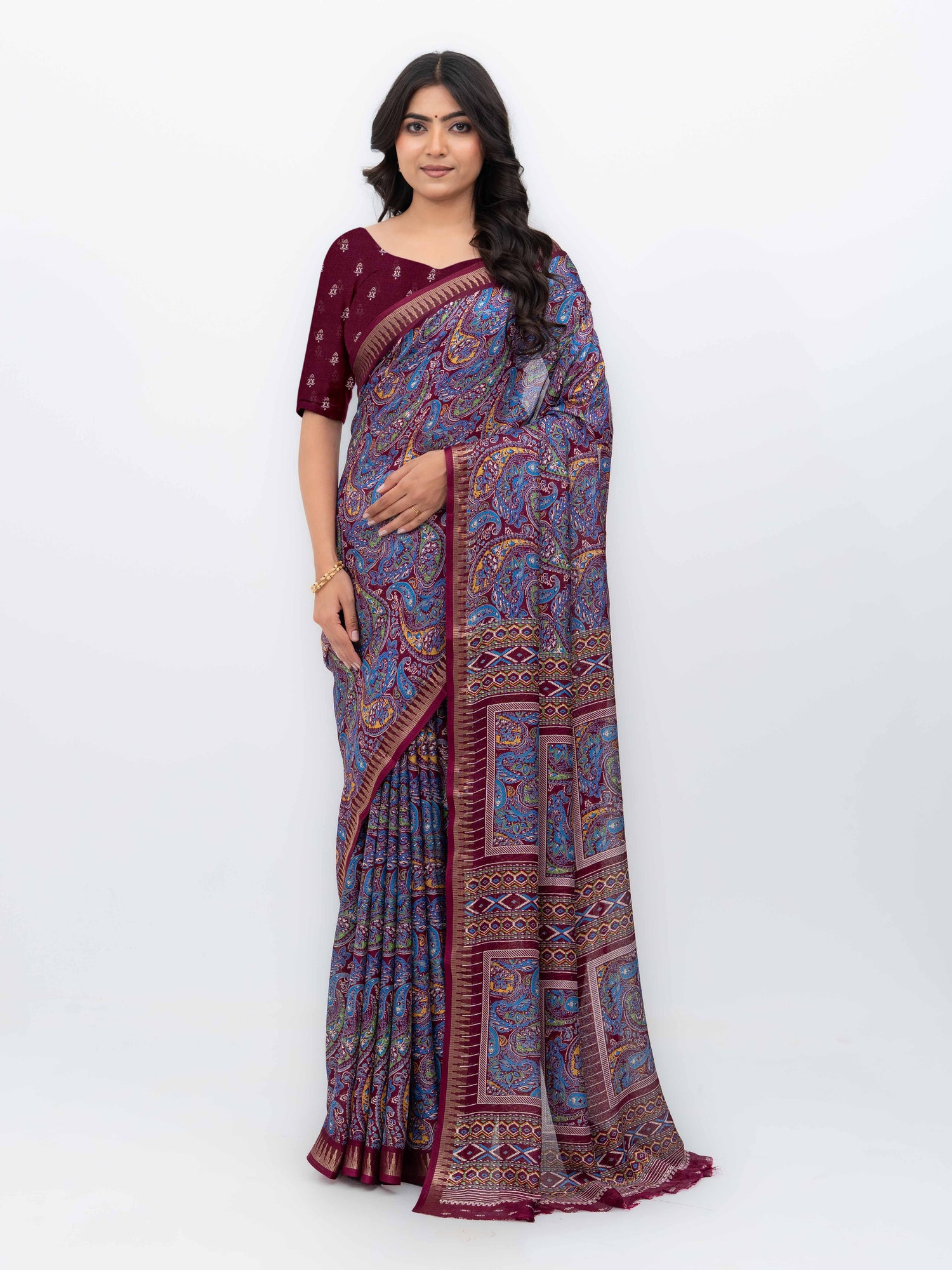 Maroon Soft Georgette Saree