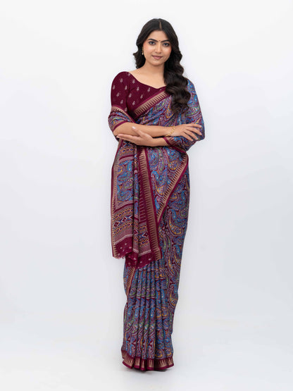 Maroon Soft Georgette Saree
