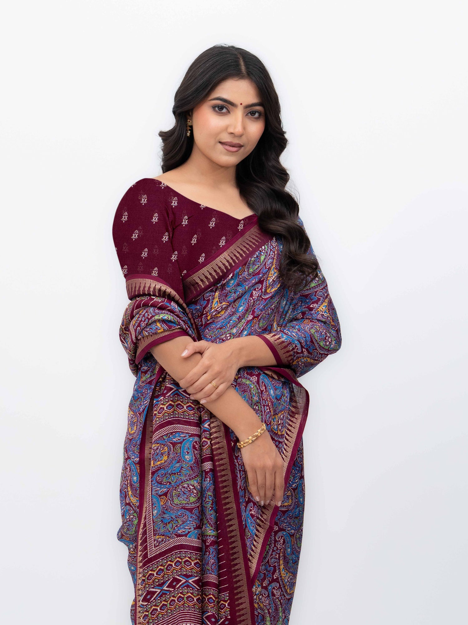 Maroon Soft Georgette Saree