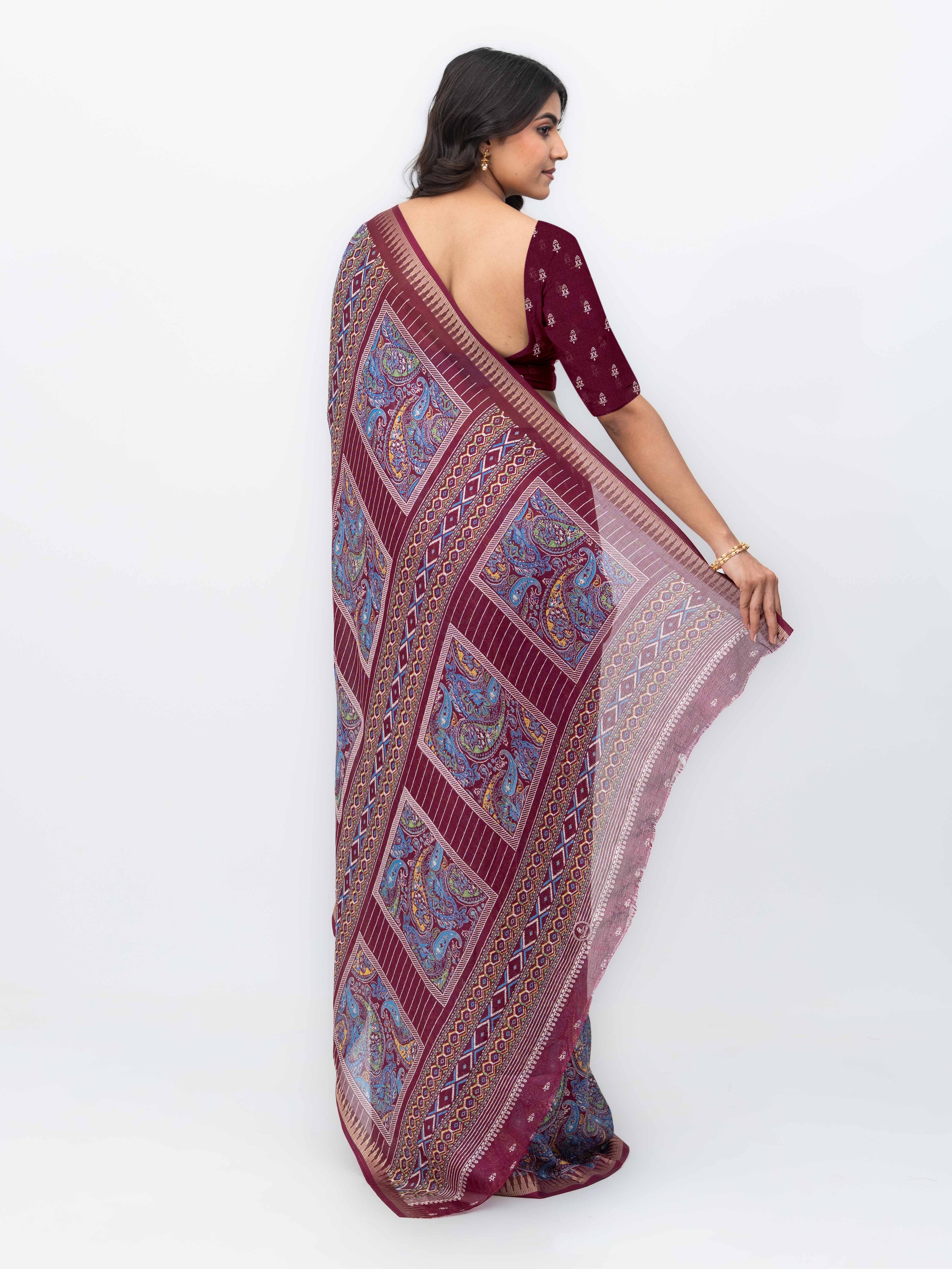 Maroon Soft Georgette Saree