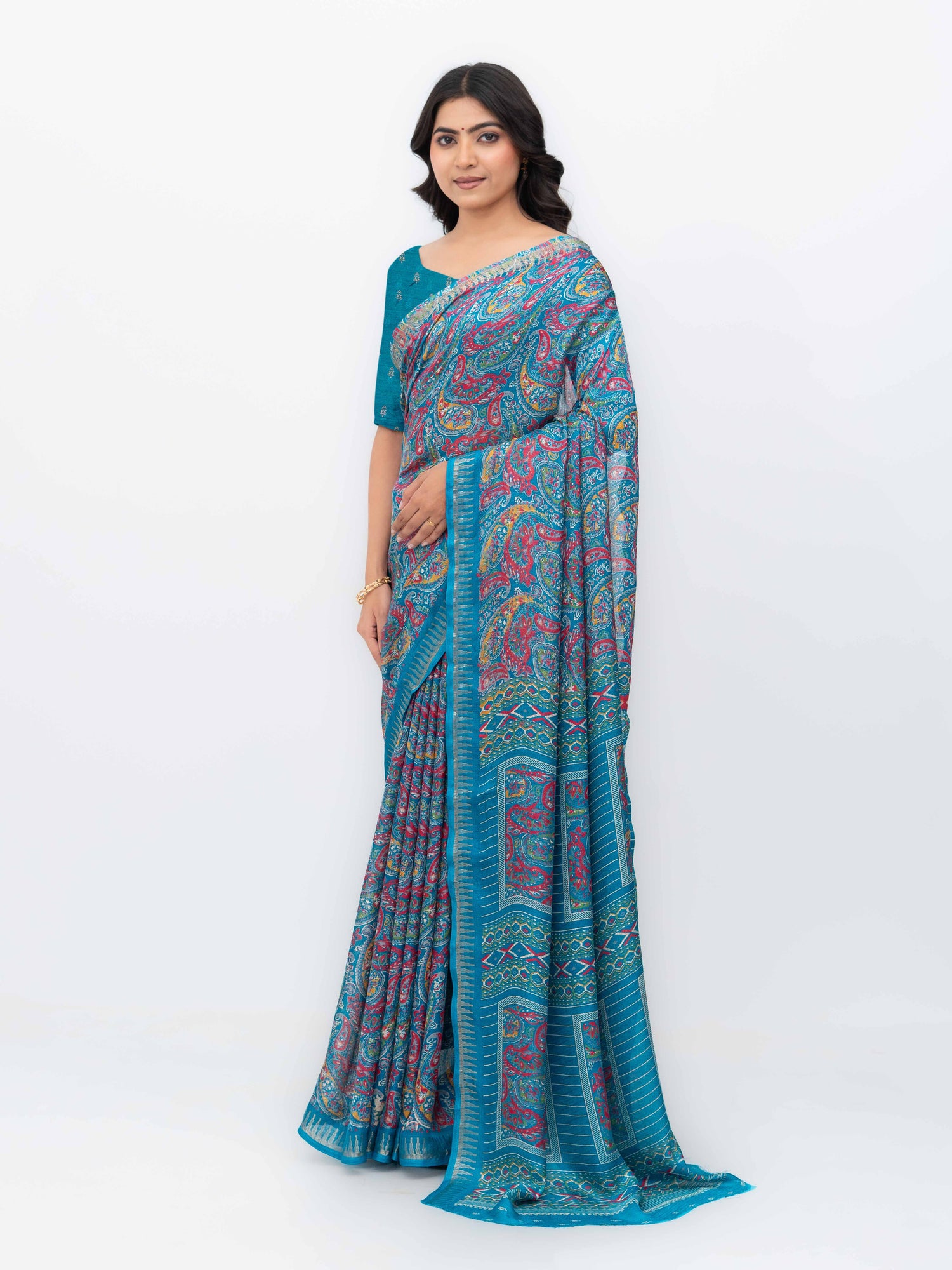 Sky Blue Soft Georgette Saree