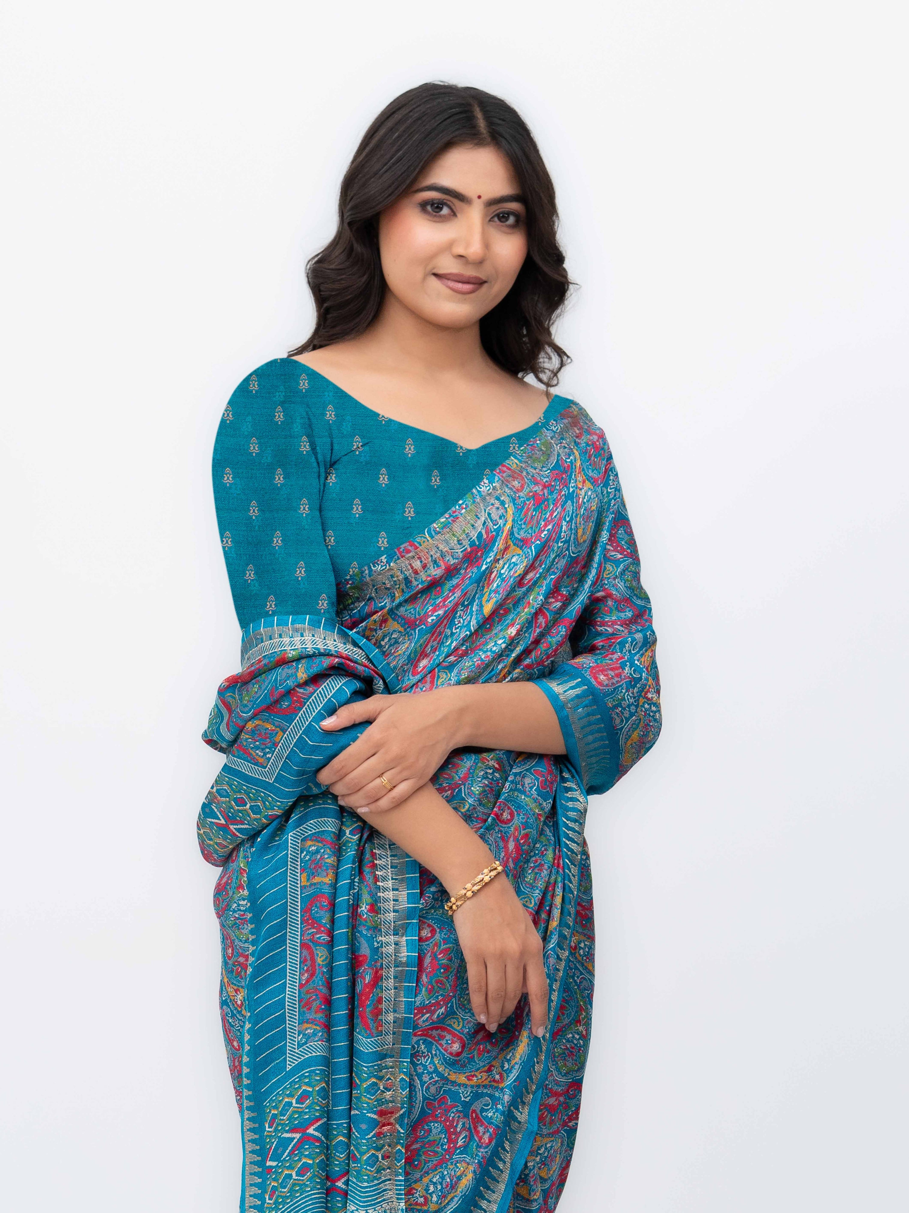 Sky Blue Soft Georgette Saree