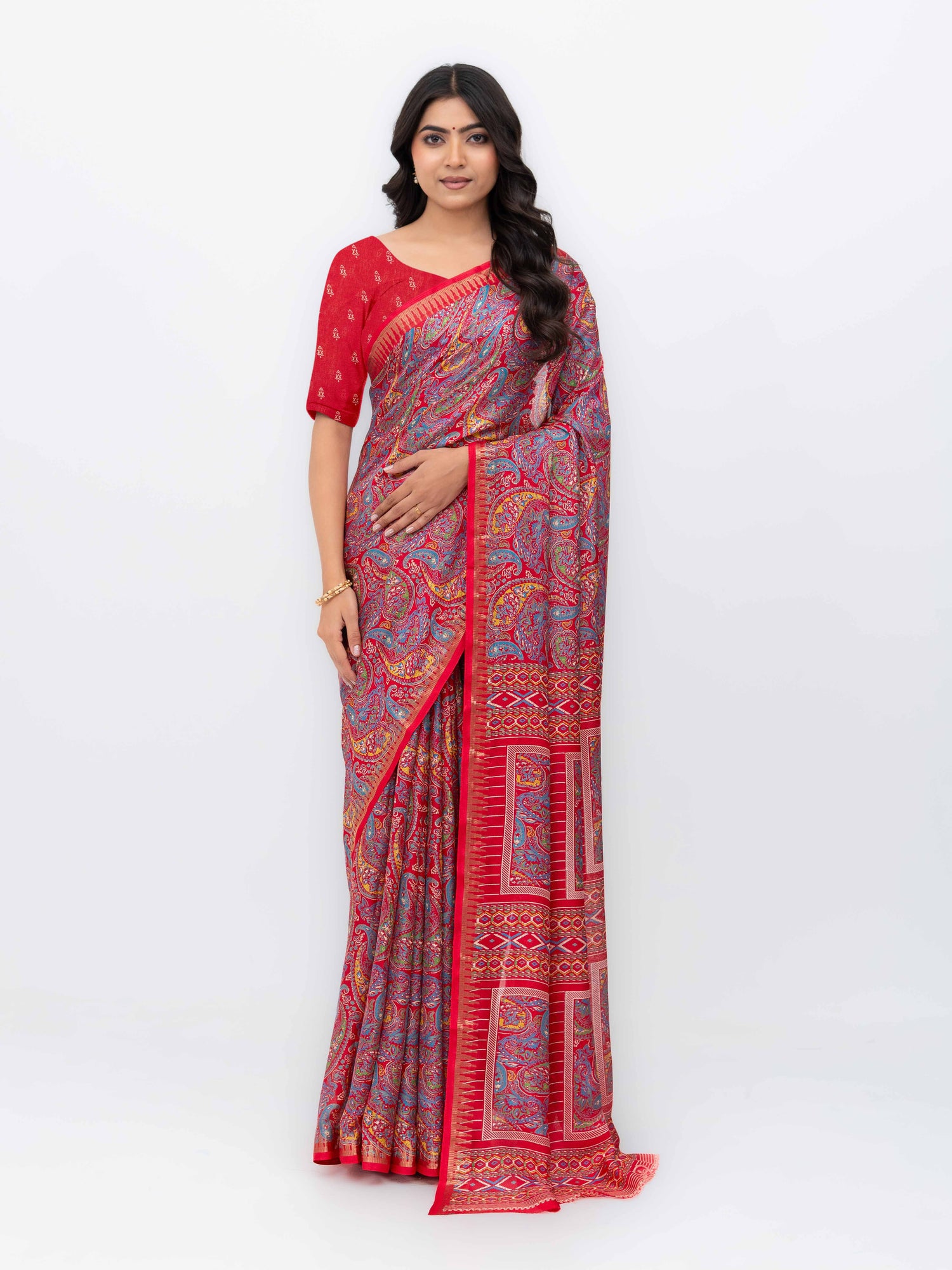 Red Soft Georgette Saree