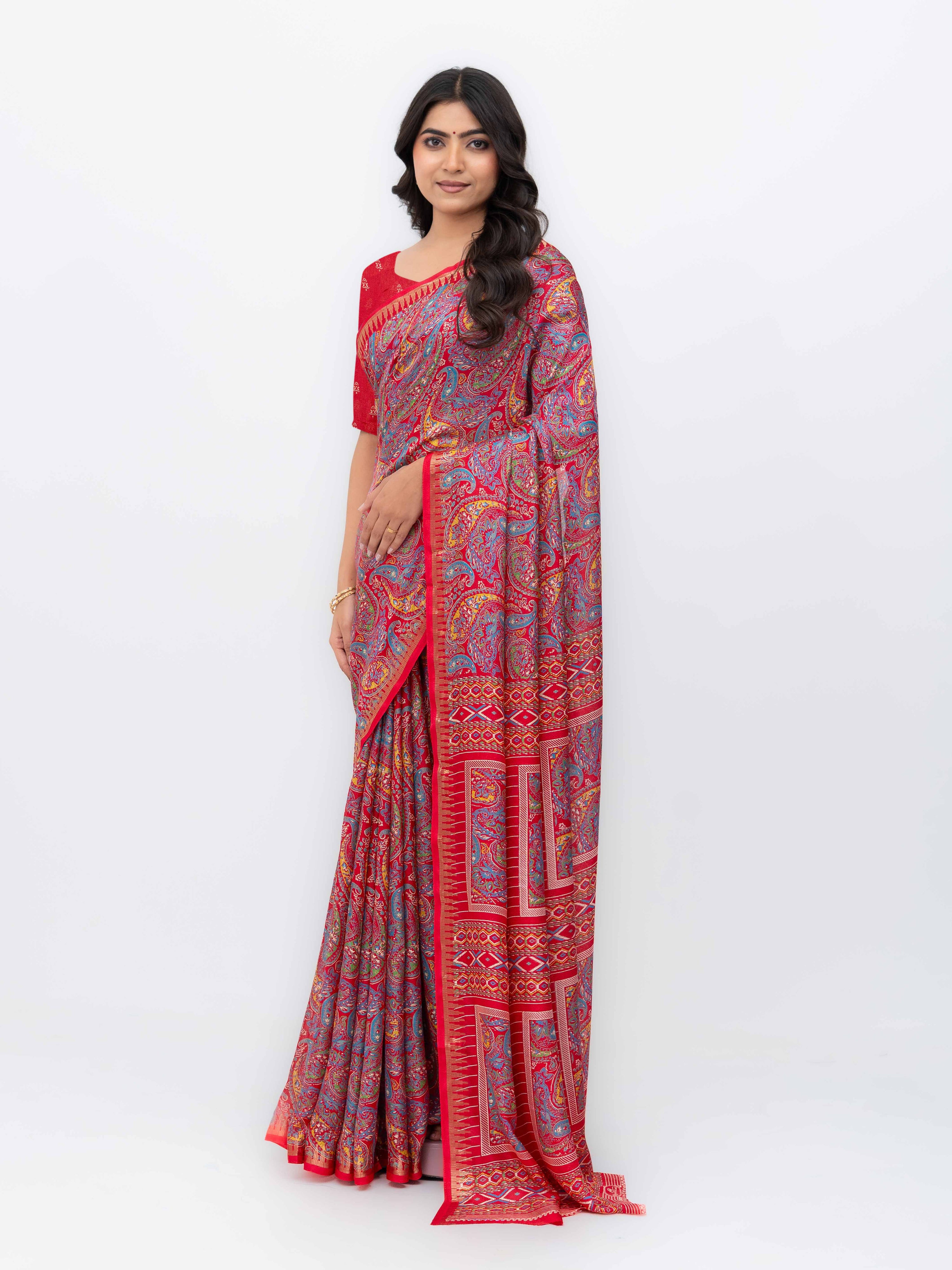 Red Soft Georgette Saree