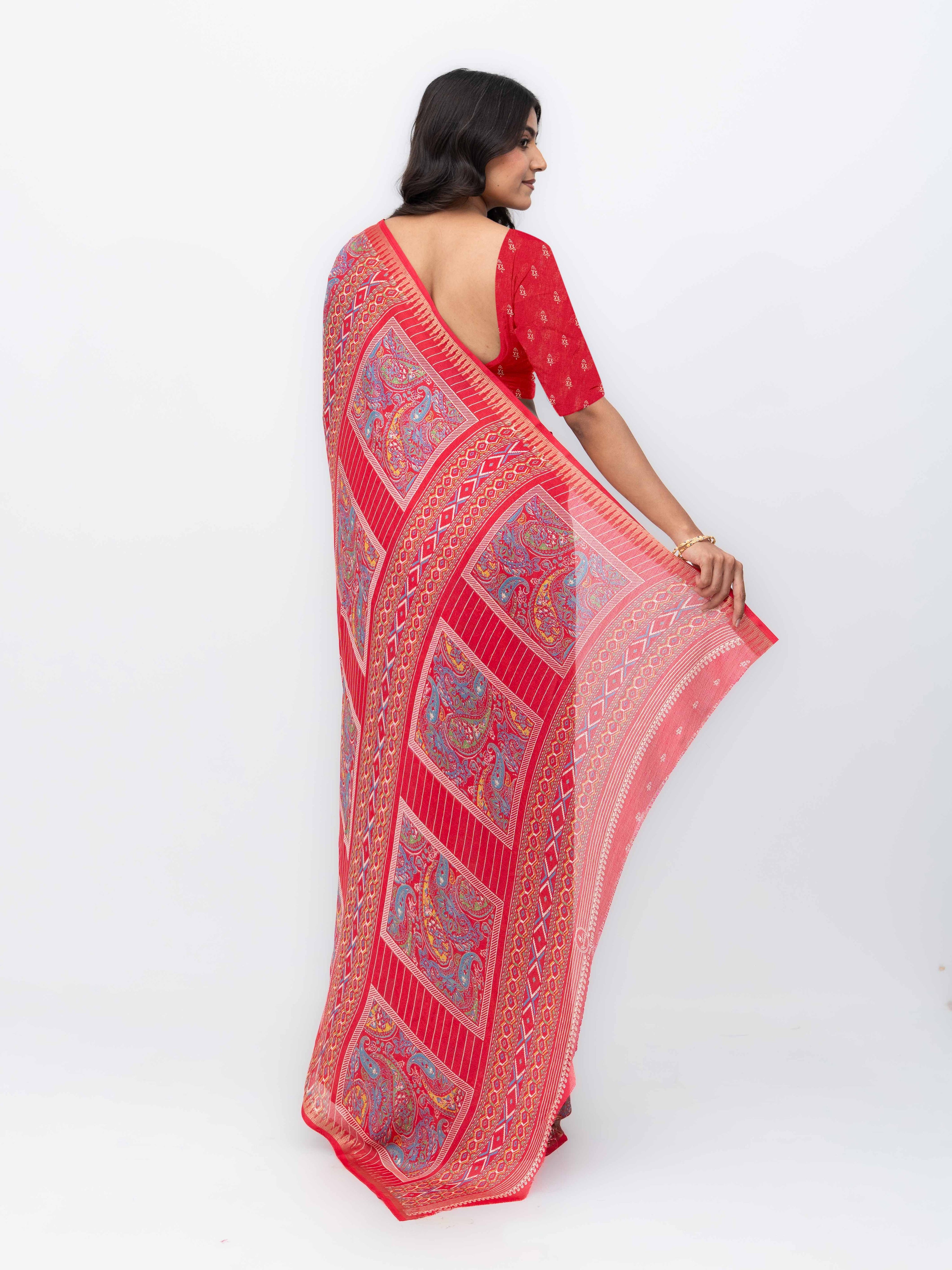 Red Soft Georgette Saree