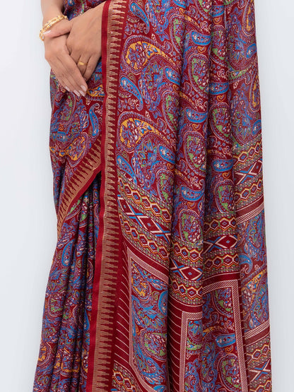 Wine Soft Georgette Saree