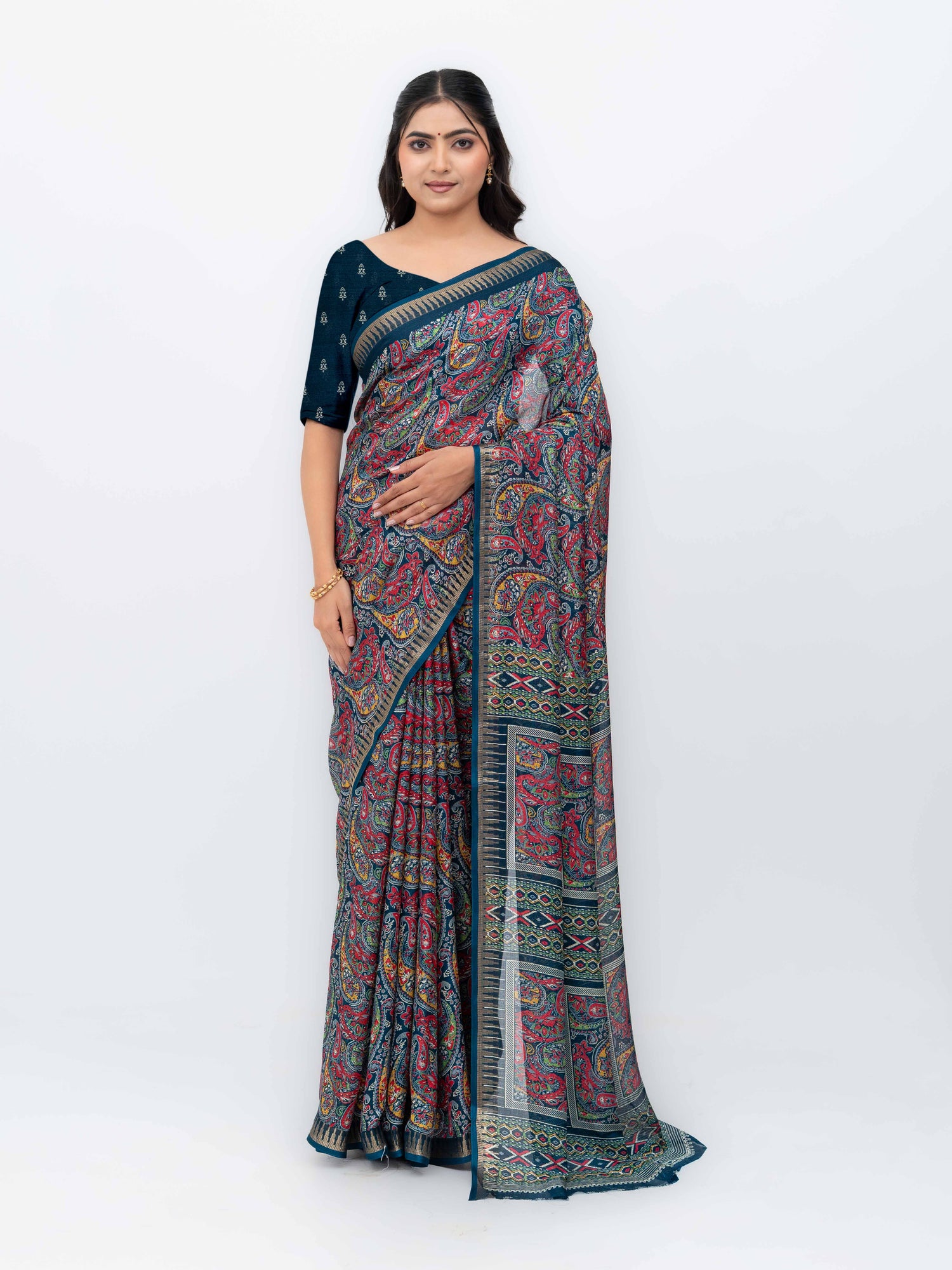 Dark Gray Soft Georgette Saree