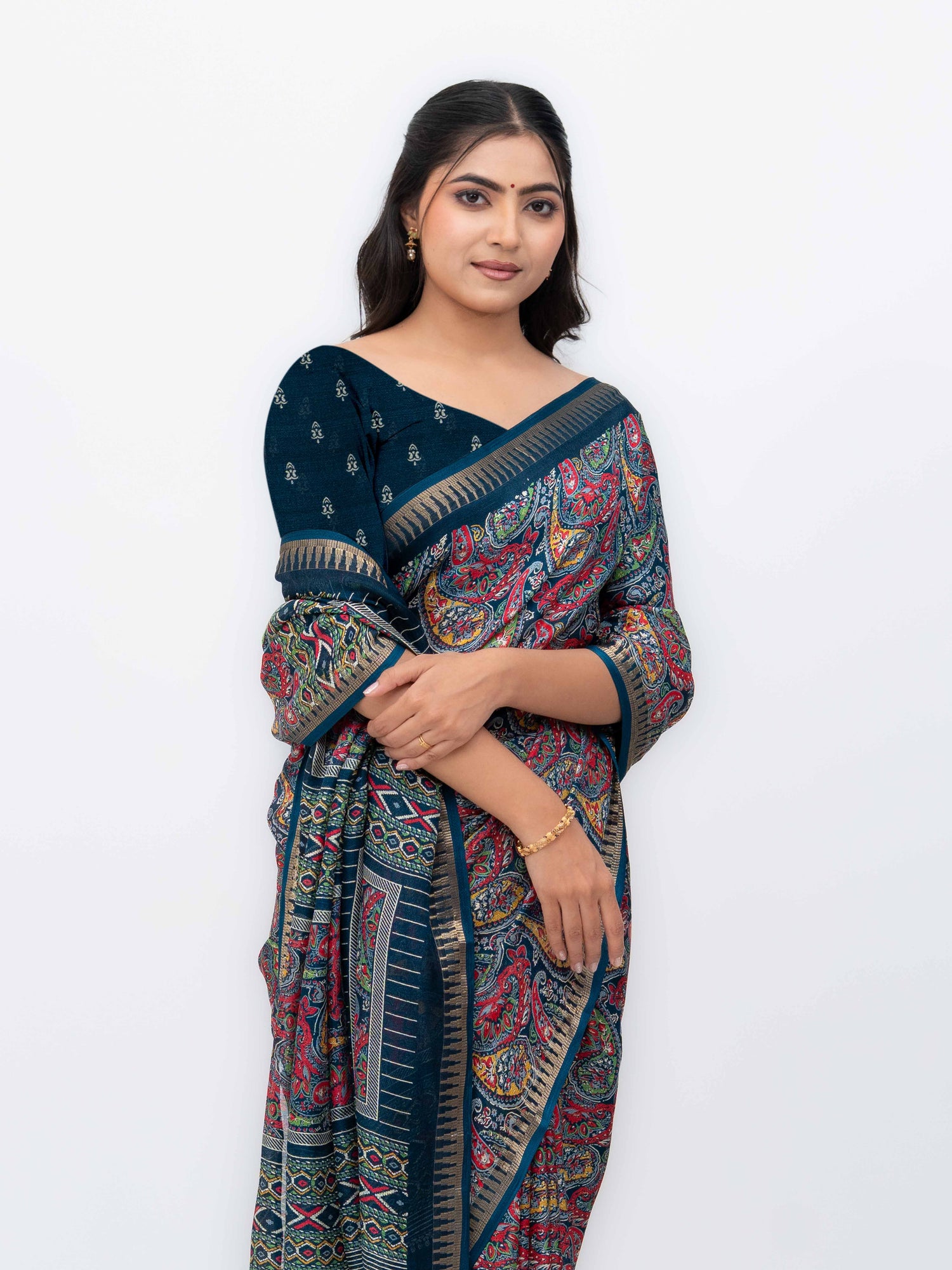Dark Gray Soft Georgette Saree
