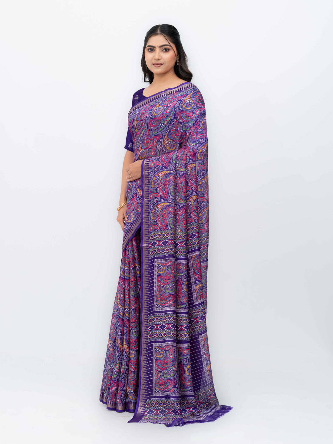 Purple Soft Georgette Saree