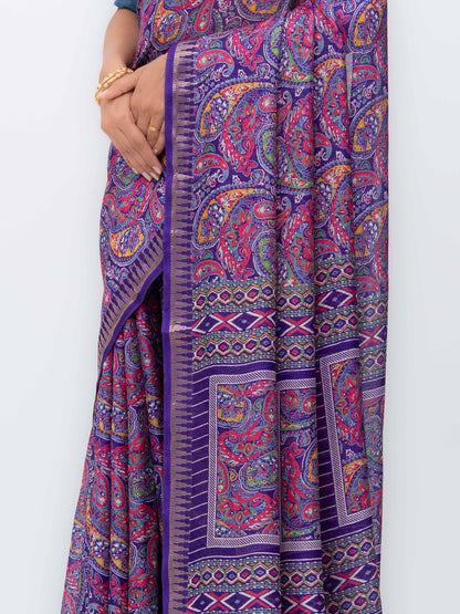 Purple Soft Georgette Saree