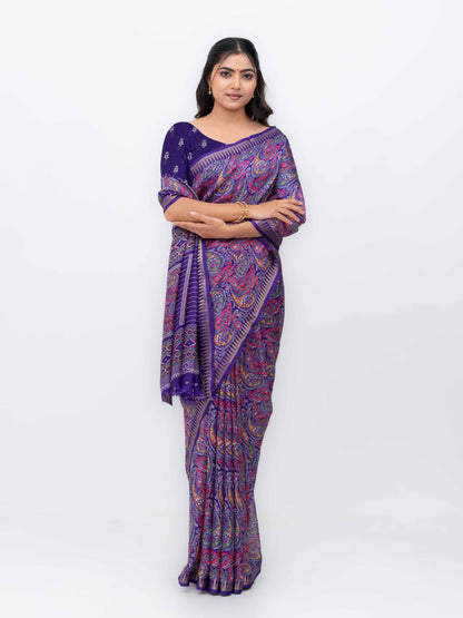 Purple Soft Georgette Saree