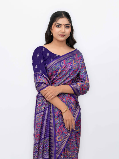 Purple Soft Georgette Saree