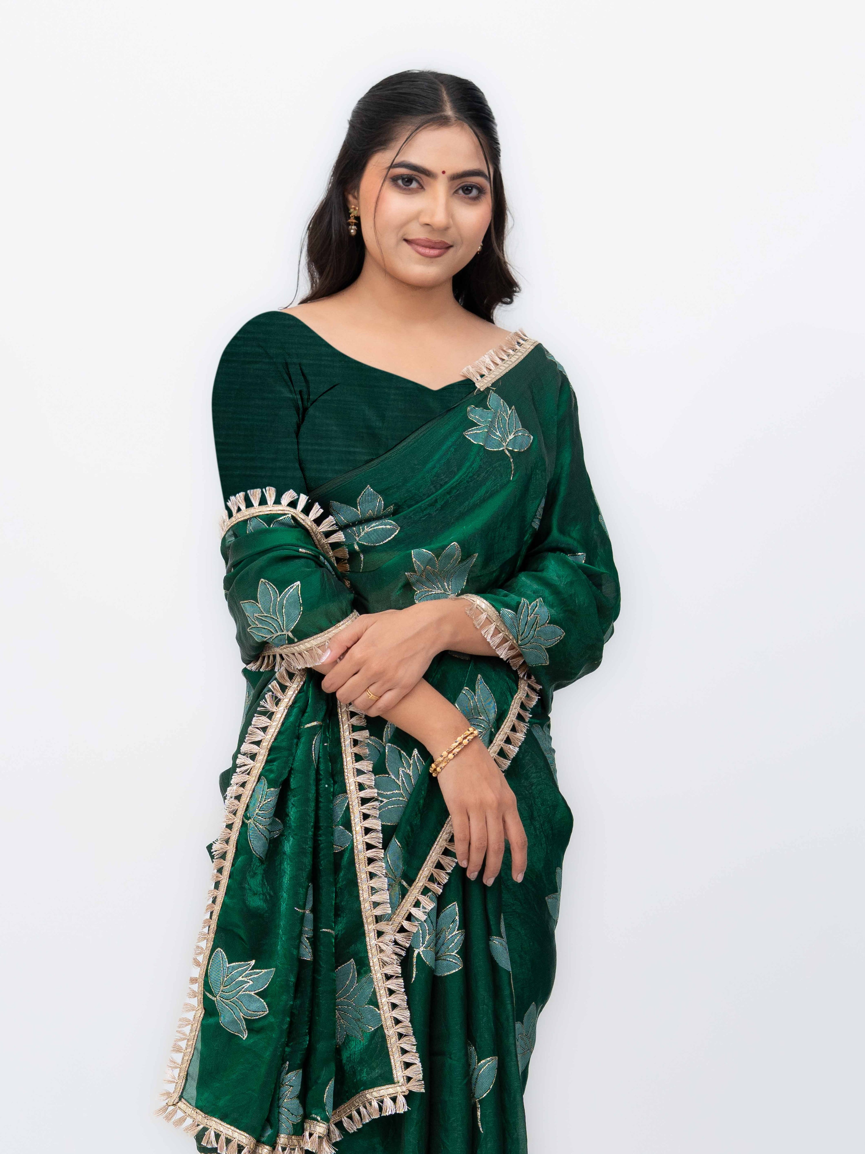 Green Jimmi Choo Saree