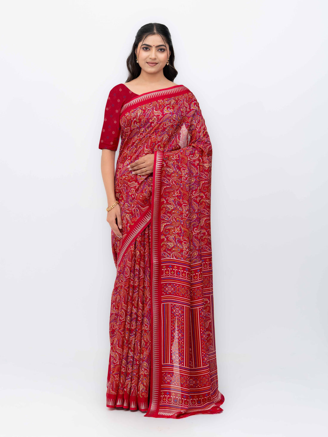 Maroon Soft Georgette Saree