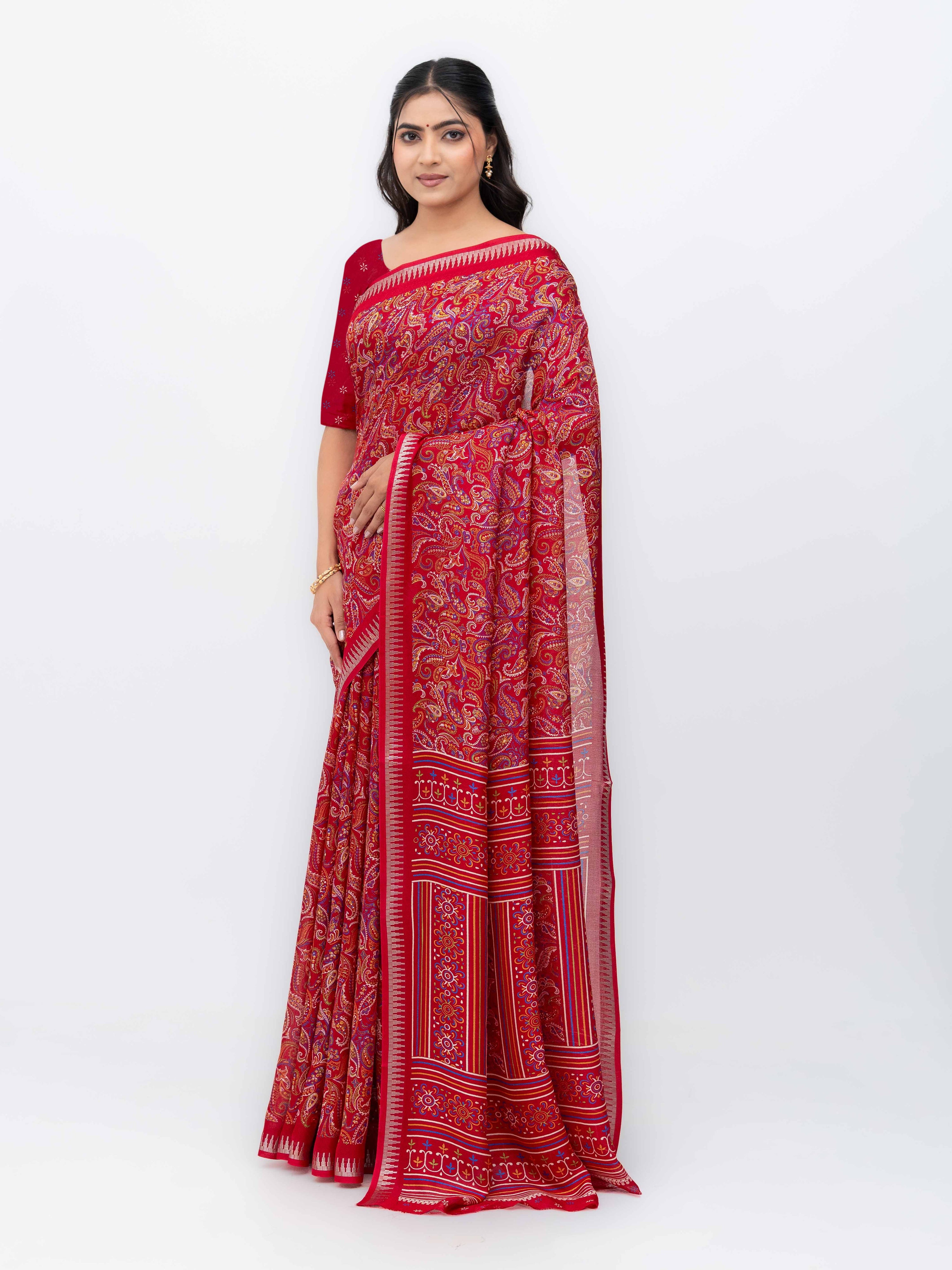 Maroon Soft Georgette Saree