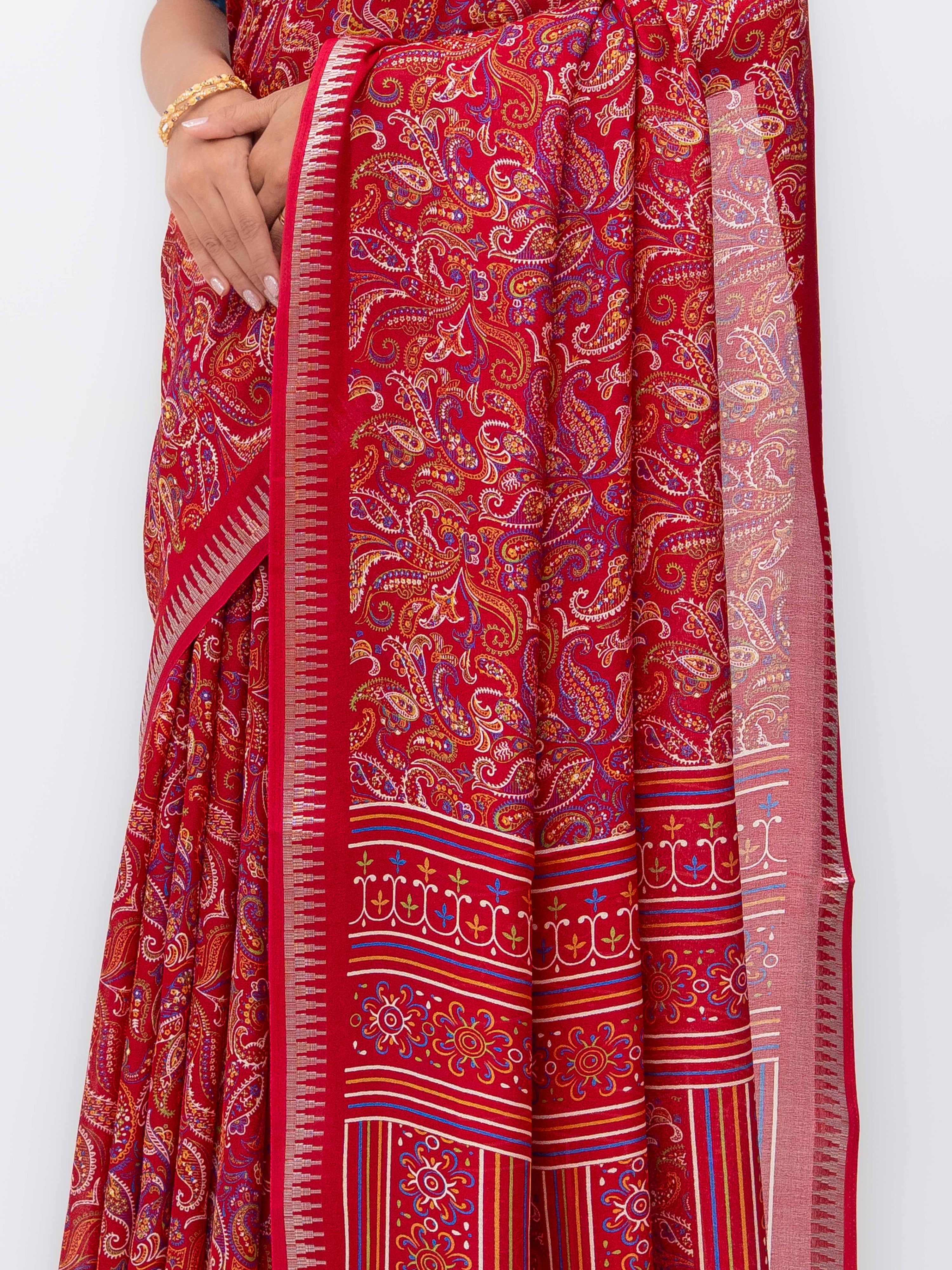 Maroon Soft Georgette Saree