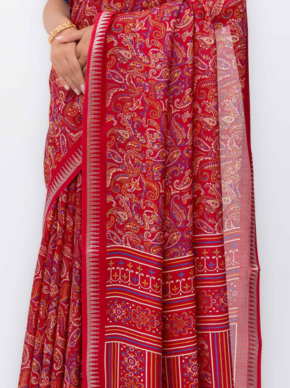 Maroon Soft Georgette Saree
