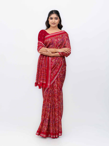 Maroon Soft Georgette Saree