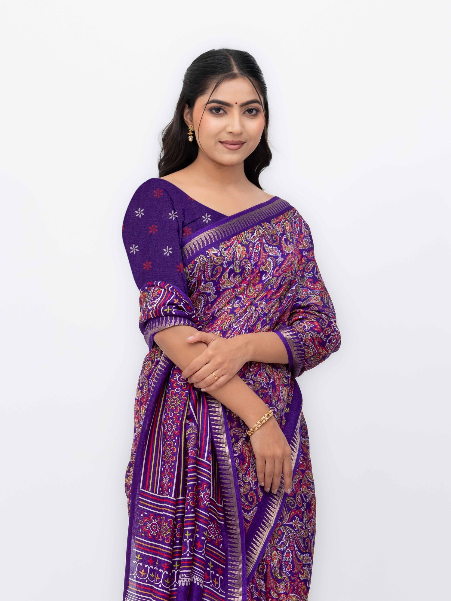 Purple Soft Georgette Saree