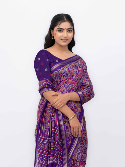 Purple Soft Georgette Saree