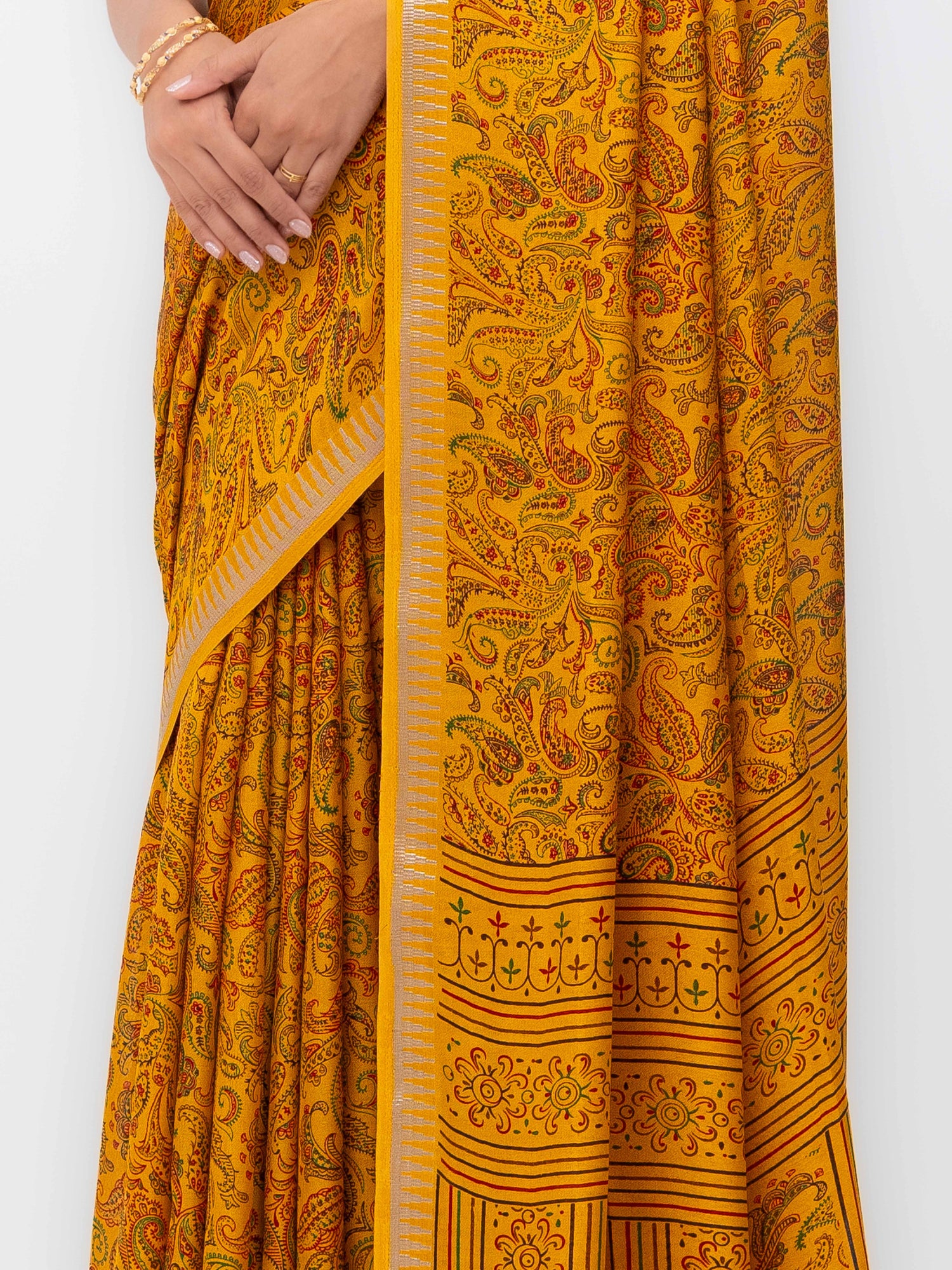 Yellow Soft Georgette Saree