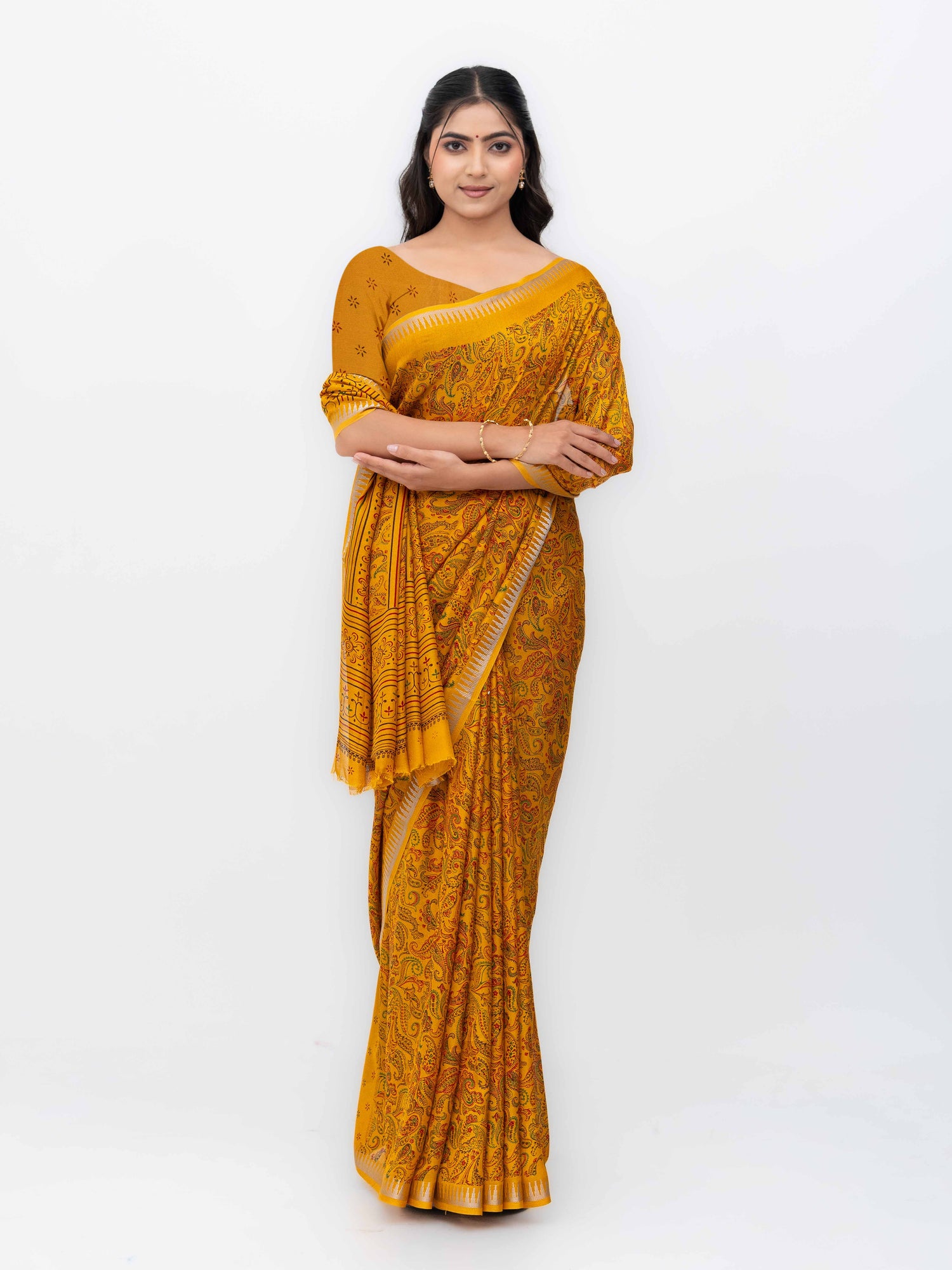 Yellow Soft Georgette Saree