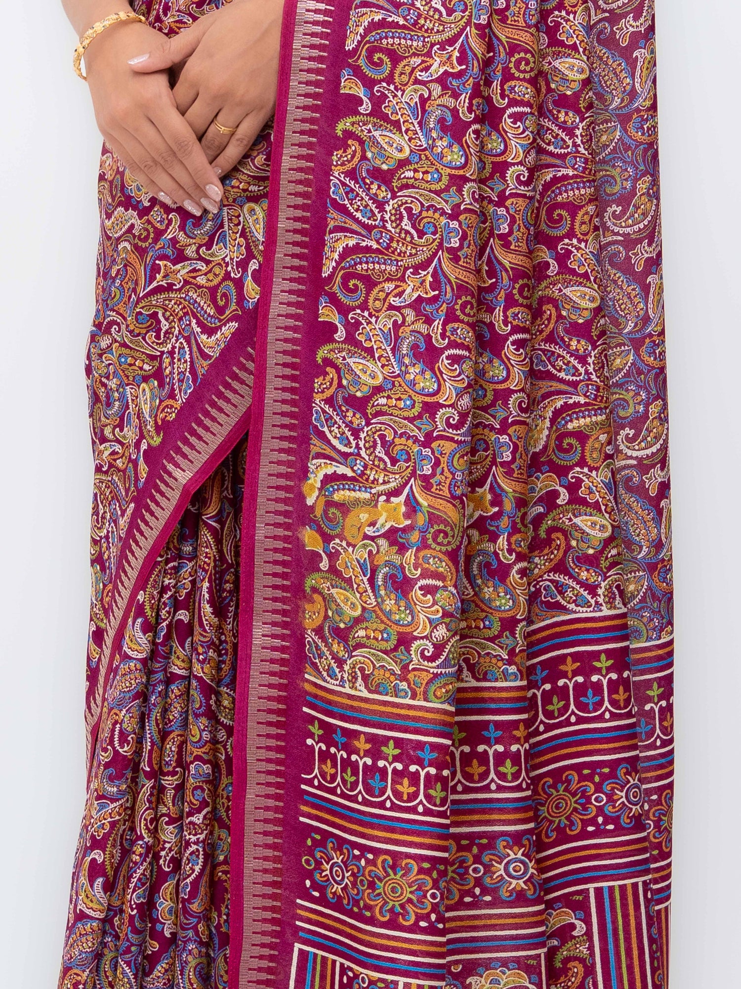 Magenta Soft Georgette Saree