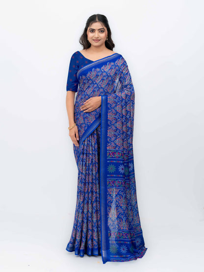 Royal Blue Soft Georgette Saree