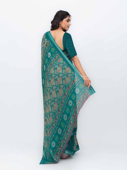 Teal Soft Georgette Saree