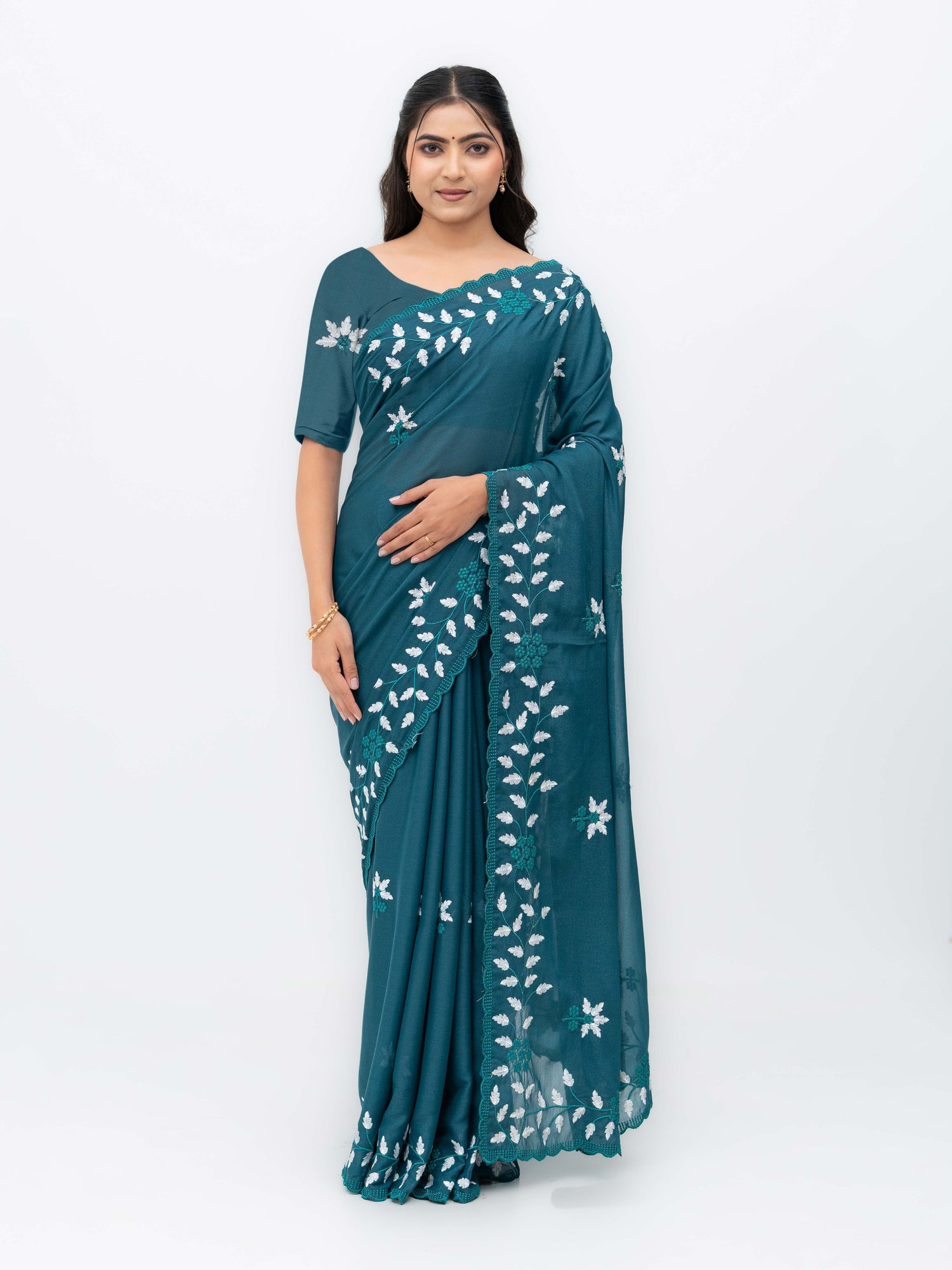 Blue Georgette Saree