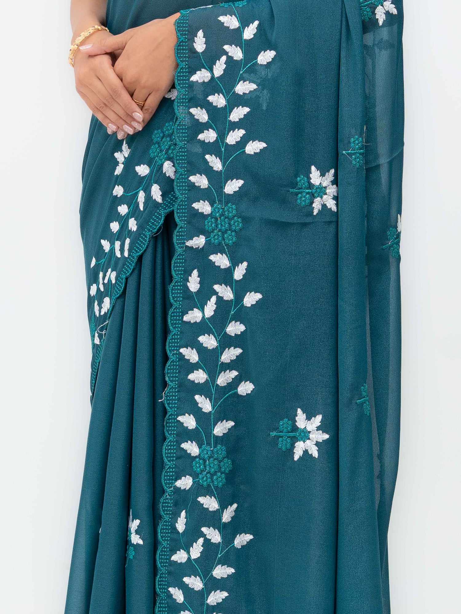 Blue Georgette Saree