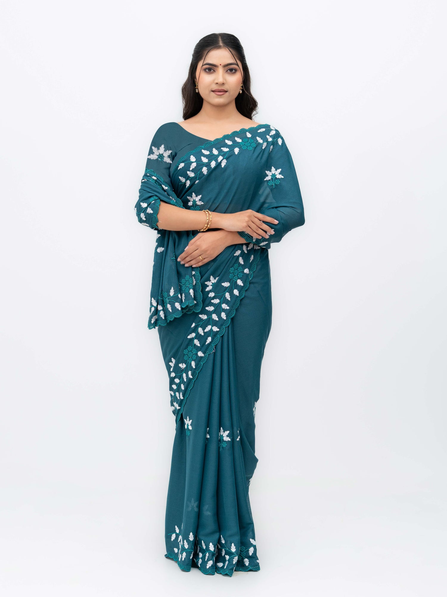 Blue Georgette Saree