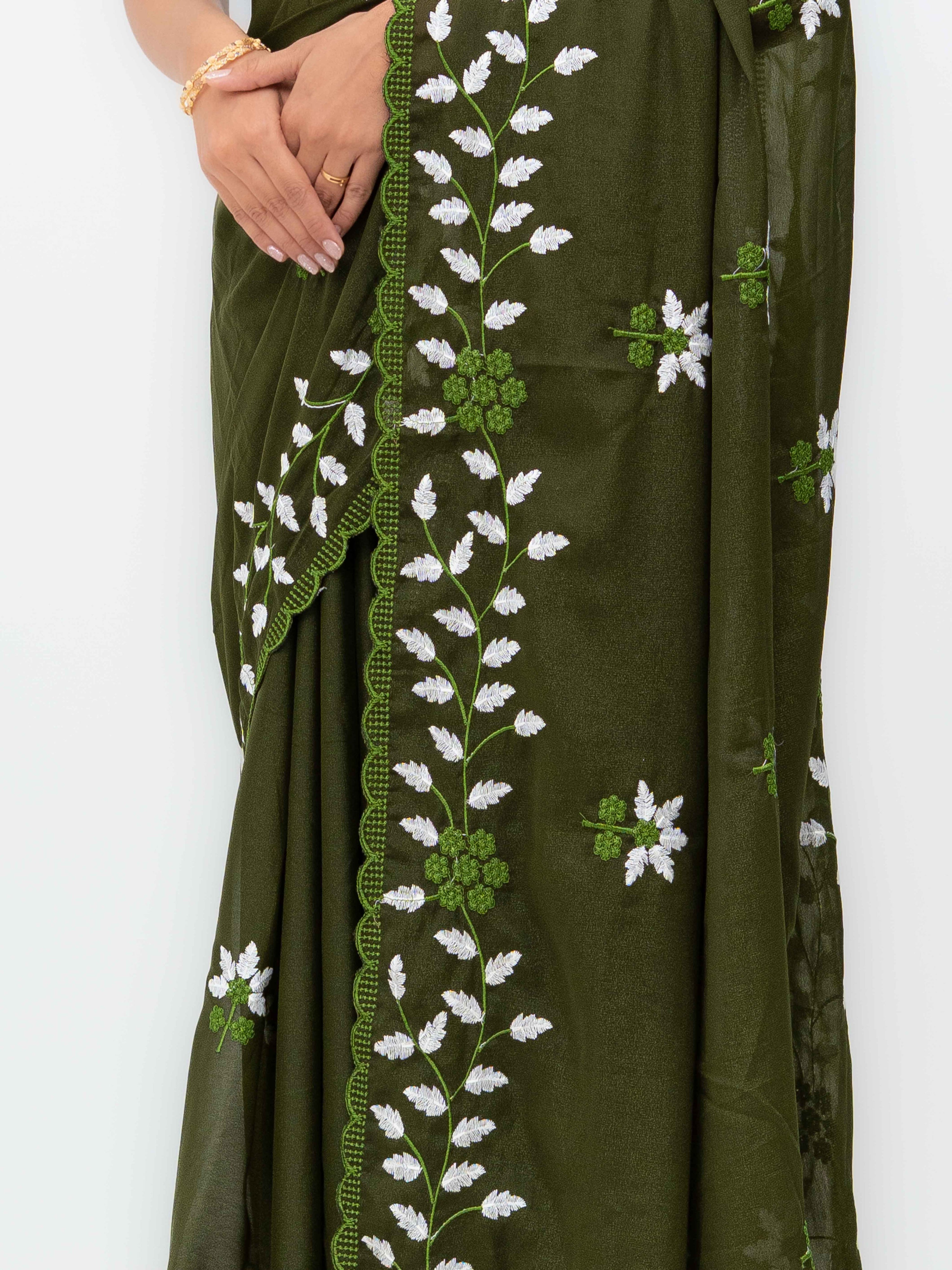 Green Georgette Saree