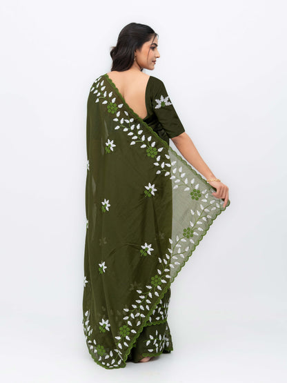 Green Georgette Saree