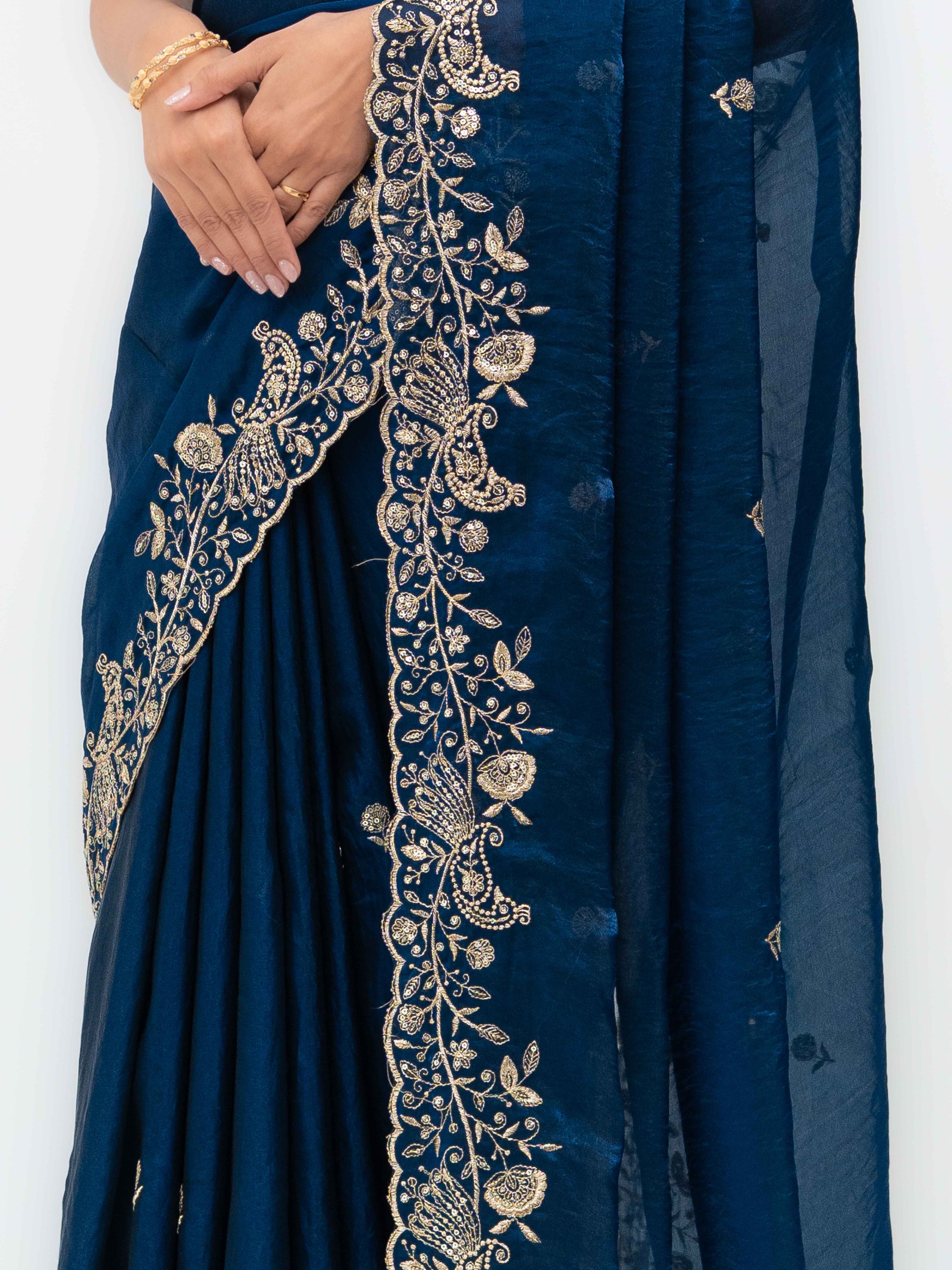 Navy Blue Jimmi Choo Saree